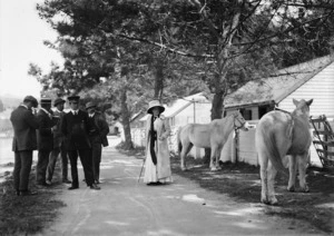 Captain Robert F. Scott, Captain Lawrence E. G. Oates and party inspect ponies
