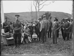 Sir Charles Fergusson speaking at a public meeting, Northland