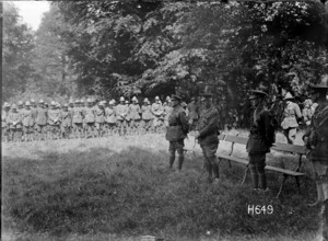 Church parade at Divisional Headquarters in Bus-les-Artois, World War I