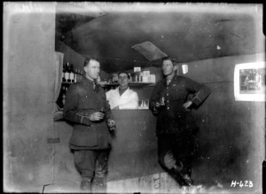 The bar at the New Zealand Field Artillery officers' club, World War I