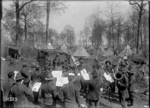 An Otago Regimental Band performing at Louvencourt, World War I