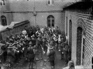 Otago Regimental Band playing in Louvencourt, France