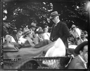 Prime Minister William Massey talking to patients at Walton-on-Thames Hospital, World War I