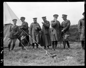 Colonel Griffiths and others at Codford Command Depot, World War I