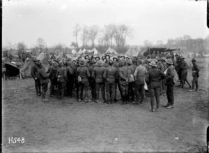 Soldiers playing the gambling game Two-up in France