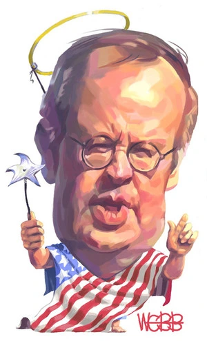 Webb, Murray, 1947- :[Colour caricature of Kenneth Starr. 1998.]