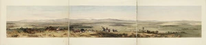 Brees, Samuel Charles 1810-1865 :Plain of the Ruamahanga, opening into Palliser Bay near Wellington. This view represents about sixty miles of the length of the plain from North to South / Drawn by S. C. Brees, esq.r, Chief Surveyor to the New Zealand Company [1843]. Day & Haghe. London, Smith, Elder [1845]