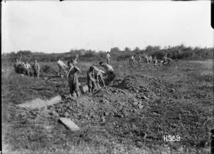 New Zealand Pioneers digging new trenches near Bapaume, France