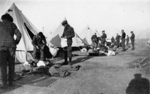 World War I soldiers outside tents, Egypt