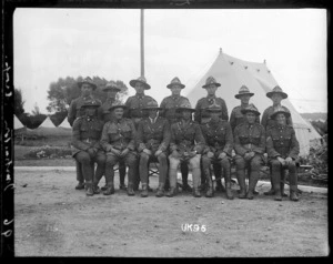 Junior officers and NCOs at a New Zealand camp, England