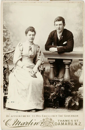 Unidentified portrait of a man and a woman - Photograph taken by Charles Martin.
