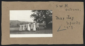 May Day celebrations by medical staff at the main hospital camp of the 7th Medical Unit of the Scottish Women's Hospitals for Foreign Service, Ostrovo, Macedonia, Serbia, during World War I