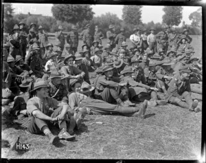 Some of the spectators at the New Zealand Division boxing championships held in France during World War I