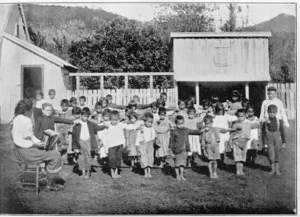 School children during a drill at Whirinaki School, Hokianga