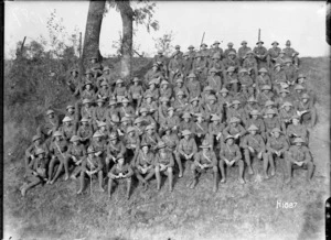 A company of a Wellington Regiment at Longsart, France, World War I