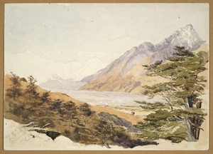 [Barraud, Charles Decimus], 1822-1897 :View of glacier from the hills in the Tasman Valley. March 1884.