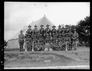 The band at a New Zealand camp, World War I, England