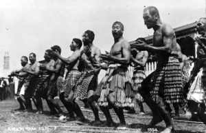 Men performing a haka at an unidentified location