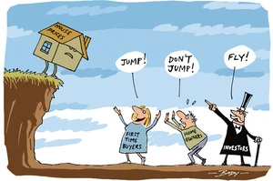 First time buyers, home owners, and investors all exhort the "house prices" building to either jump, don’t jump, or fly as it teeters on the edge of a cliff