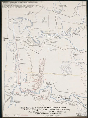 Map of Ohau and Waikawa rivers, Horowhenua.