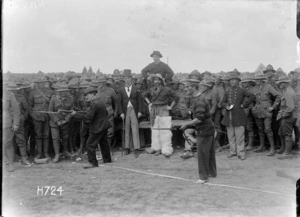 Soldiers in fancy dress costume at the New Zealand Divisional Sports, Authie, World War I
