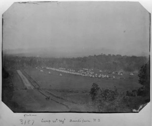 Camp of the 40th Regiment, Imperial forces, at Baird's farm, Great South Road, Waikato