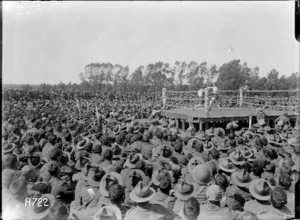 Soldiers watching a boxing match at the New Zealand Divisional Sports, Authie