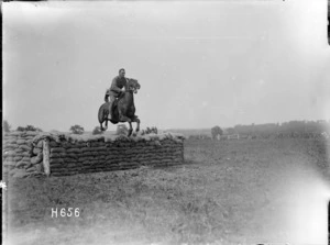 A successful jump at the New Zealand Divisional horse show, Courcelles