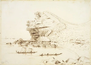 Heaphy, Charles 1820-1881 :Sketch of North-West Cliff Brown's Island, Thames ... 2/12/[18]67.
