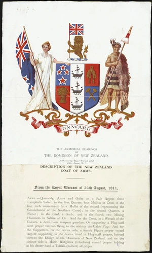 The armorial bearings of the Dominion of New Zealand