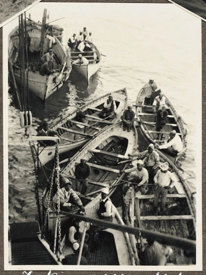 Boats used to bring wounded soldiers to the ship, Cyprus