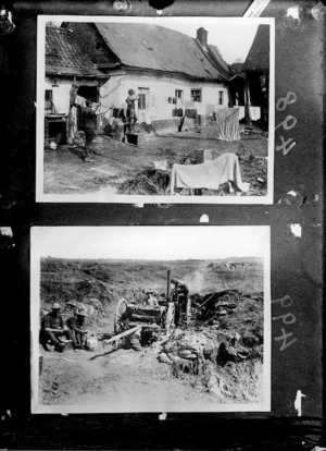 Two photographs of New Zealand soldiers in France during World War I