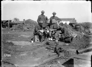 New Zealand trench mortar officers on the Somme