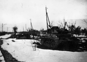 Photograph of a German Panzor 4 tank, Italy