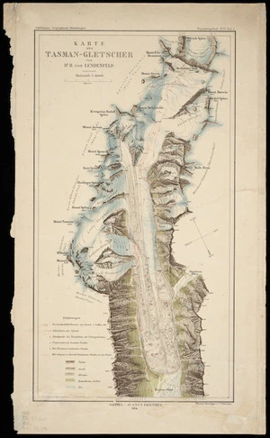 Karte des Tasman-Gletscher / von R. von Lendenfeld.