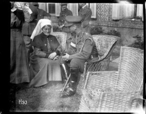 General Godley and Matron Price at a garden party in the grounds of the New Zealand Stationary Hospital, France
