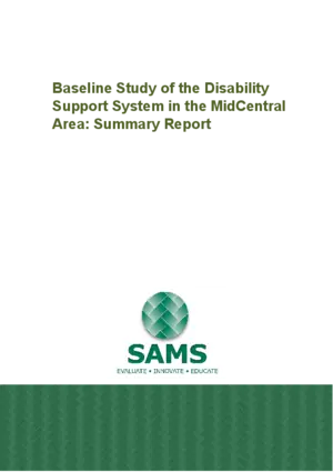 Baseline study of the disability support system in the MidCentral area. Summary report.