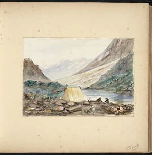 Green, William Spotswood, 1847-1919 :2nd camp [Tasman Valley. February 1882]
