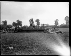 Horse jumping at the New Zealand Division sports day in France, during World War I