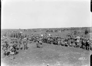 General view of the ring at a New Zealand Infantry Brigade horse show, France