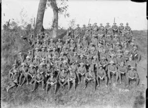 A company of a Wellington Regiment at Longsart, France, World War I