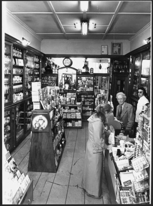 John Castle's chemist shop, 139 Riddiford Street, Newtown, Wellington - Photograph taken by Jack Short