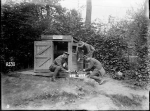 Testing water supply samples in France during World War I