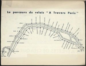Map of the A Travers Paris relay race
