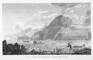 Webber, John, 1751-1793 :A view of Christmas Harbour in Kerguelen's Land. J. Webber del. Newton sculp. [London, 1784]