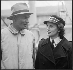 Captain C H Upham with his wife - Photograph taken by Photo News Ltd