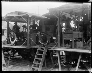 The New Zealand Division's car repair workshops in France, World War I