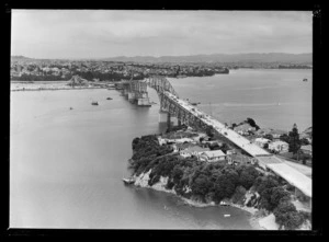 Auckland Harbour Bridge, Waitemata Harbour and Northcote, North Shore City