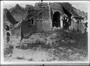 Grevillers Church damaged during World War I