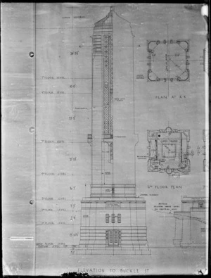 Gummer and Ford's plan for the National War Memorial carillon, Wellington